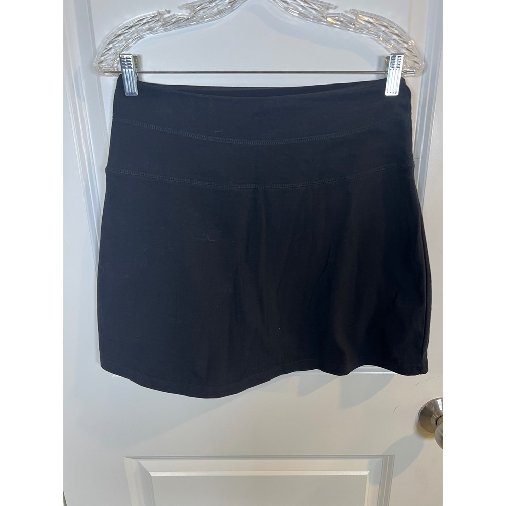 TEEZHER Women Skort Black Cotton Spandex Stretch Active‎ Medium